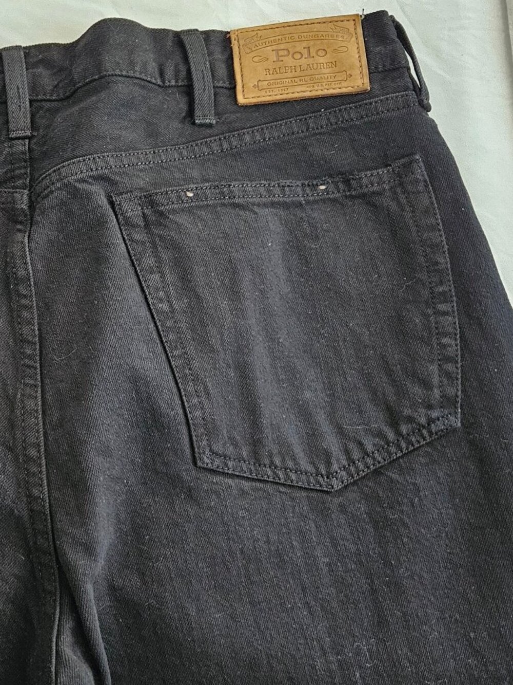 Polo Ralph Lauren Hampton Straight jeans in Hudson Black denim 38 x 30 - Picture 7 of 9